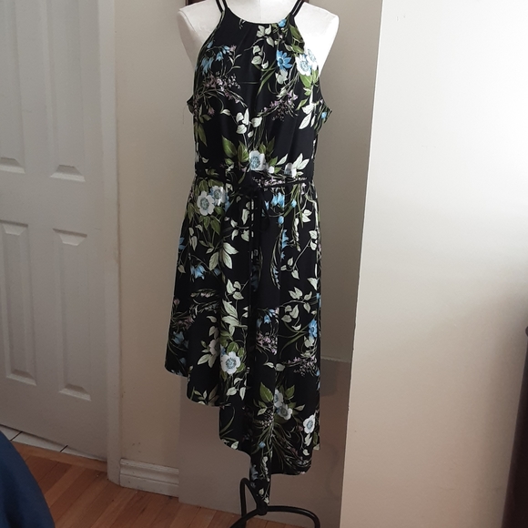 Le Chateau Floral Knit Asymmetrical Midi Dress XXL - Picture 2 of 11